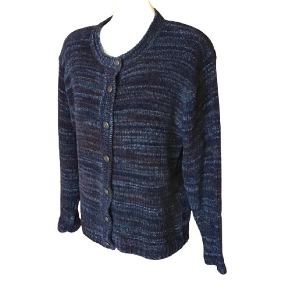 Vintage 90s blue striped cardigan